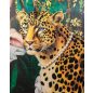 King Home Pearls Leopard Luxus Művészeti Kép Gyöngy Díszítéssel