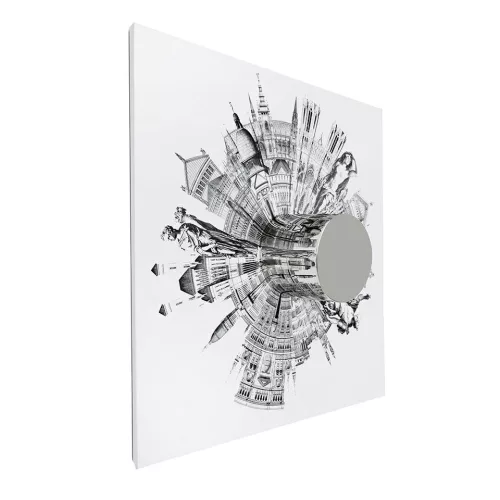 King Home Crazy World Tükrös Művészeti Fali Dekoráció