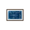 King Home Mechanical Plane Blueprint Repülőgép Műszaki Rajz Kék