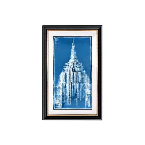 King Home Empire Art Deco Építészeti Kép Kék-Fehér