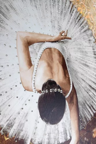 King Home Ballerina Művészeti Nyomat Fekete-Arany Keretben 100x120