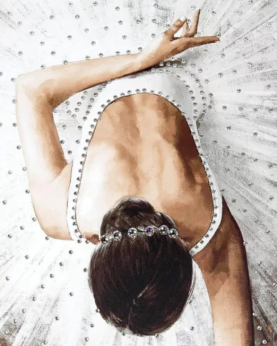 King Home Ballerina Művészeti Nyomat Fekete-Arany Keretben 100x120
