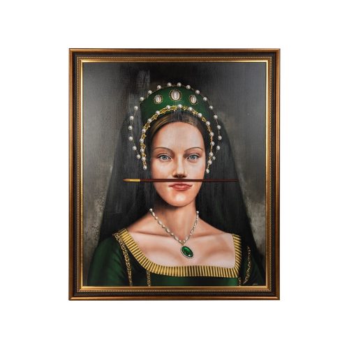 King Home Mustache Brush Reneszánsz Portré Vászonkép Arany Kerettel