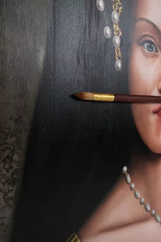 King Home Mustache Brush Reneszánsz Portré Vászonkép Arany Kerettel