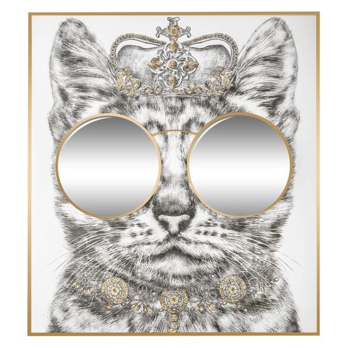 King Home King Cat Tükrös Királyi Macska Fali Dekoráció Arany