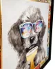 King Home Coffee Dog Modern Vászonkép Virágos Kerettel