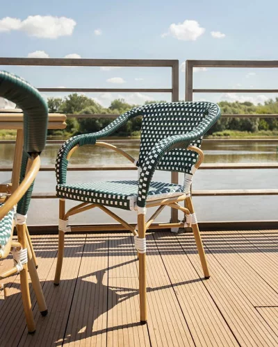 King Home Miramar Kávéházi Türkiz Rattan Kerti Szék