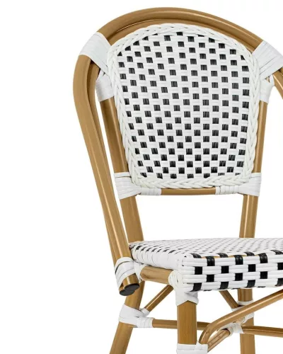 King Home Cafe Paris Alumínium Rattan Szék Fehér