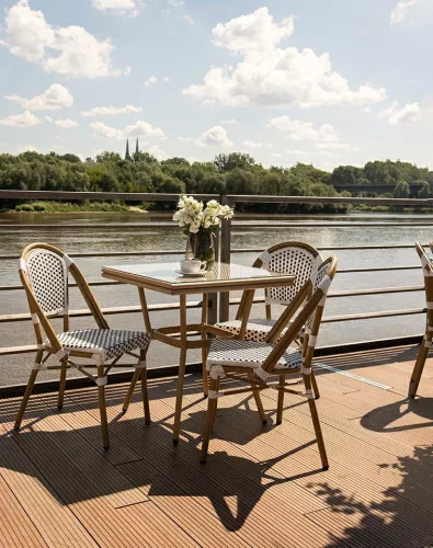 King Home Cafe Paris Alumínium Rattan Szék Fehér
