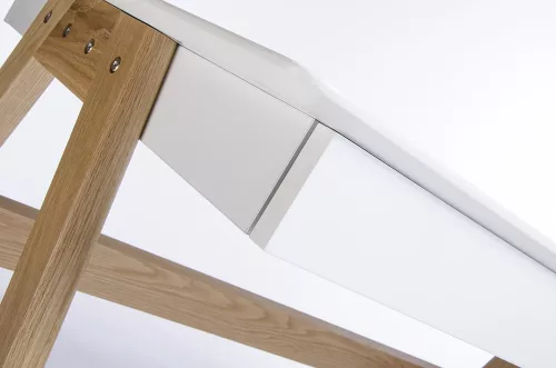 King Home Riva Scandic Íróasztal MDF Fehér Tölgyfa Lábakkal