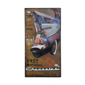   King Home Classic Chevrolet 1957 3D Fém Falikép Antik Rozsdás