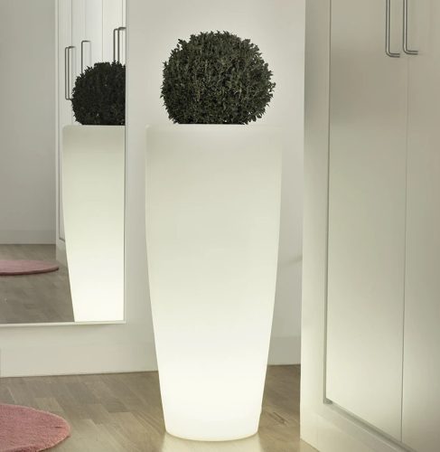 New Garden Bambu 90 LED Világító Polietilén Virágtartó Fehér