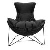 King Home Otilia Stand Velvet Fotel Fekete