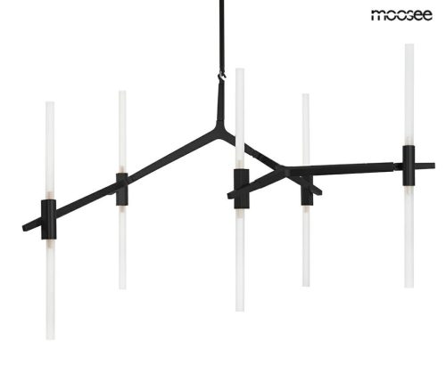 Moosee Candelabr 10 Fekete Függőlámpa Aszimmetrikus Üvegbúrákkal