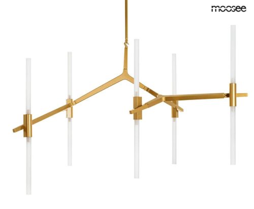 Moosee Candelabr 10 Arany Függőlámpa Aszimmetrikus Üvegbúrákkal