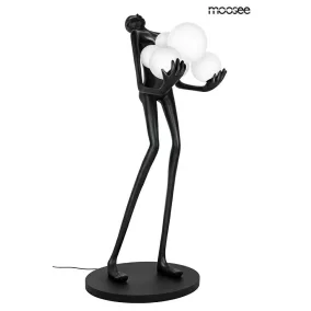 Moosee Design Állólámpa Fekete Üvegbúrás Művészi