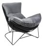 King Home Otilia Stand Fotel Bársony Sötétszürke Modern