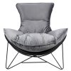 King Home Otilia Stand Fotel Bársony Sötétszürke Modern