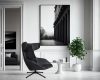 King Home VITA Forgó Fotel Velvet/PU Bőr Fekete