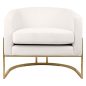 King Home Cassia Velvet Fotel Bézs Arany Vázzal