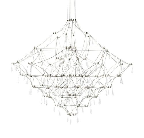 King Home Constellation 120 LED Függőlámpa Szálcsiszolt Acél Kristály