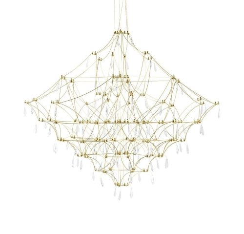 King Home Constellation 100 Gold LED Függőlámpa Kristály Arany