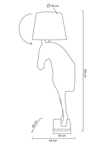 King Home Horse Stand M Ló Alakú Állólámpa Üvegszálas Fehér