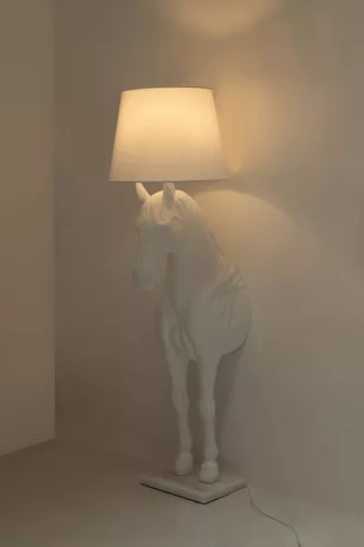 King Home Horse Stand M Ló Alakú Állólámpa Üvegszálas Fehér