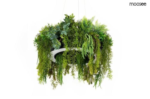 Moosee Gardens 70 Fekete LED Függőlámpa Zöld Növénydekorációval