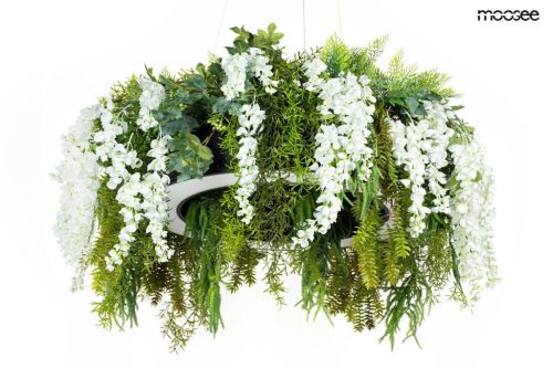 Moosee Gardens Wisteria LED Függőlámpa Művirág Fehér-Zöld Természetes