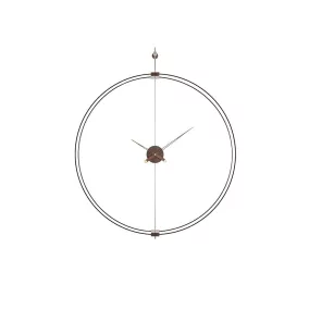   King Home Doble Ring Minimál Acél Fali Óra Fa Mutatókkal 60cm