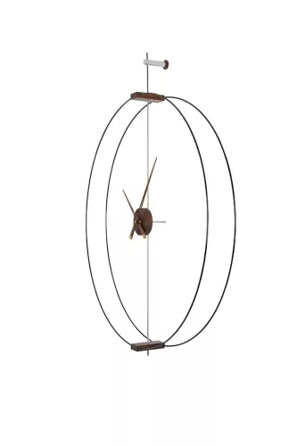 King Home Doble Ring Minimál Acél Fali Óra Fa Mutatókkal 60cm
