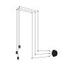 King Home Flusso Wall 3 LED Fali Lámpa Szatén Üveg Fekete Modern