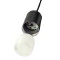 King Home Flusso Wall 3 LED Fali Lámpa Szatén Üveg Fekete Modern