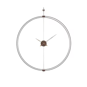   King Home Doble Ring 90 Minimál Acél Falióra Fa Mutatókkal