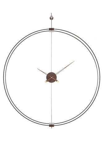 King Home Doble Ring 90 Minimál Acél Falióra Fa Mutatókkal