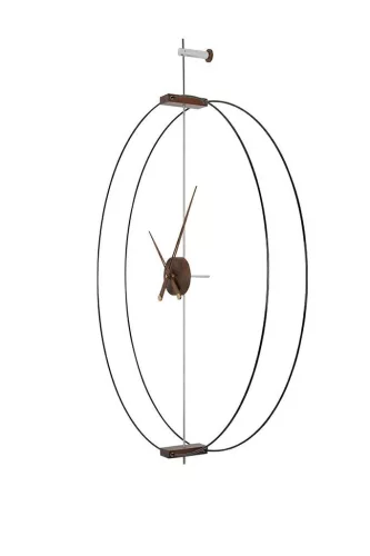 King Home Doble Ring 90 Minimál Acél Falióra Fa Mutatókkal