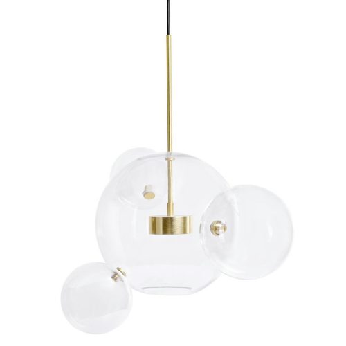 MOOSEE Capri 4 LED Függőlámpa Üveg Arany Buborékos