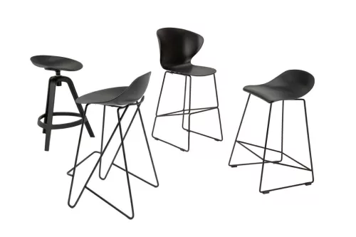 King Home Persy Bárszék Polipropilén Fekete Minimalista