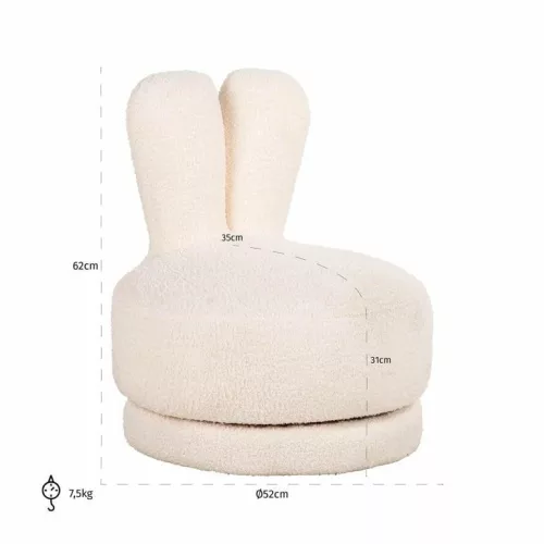 Richmond Bunny Gyermek Forgófotel Teddy Fehér