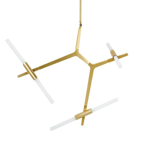 King Home Candelabr 6 Függőlámpa Arany Alumínium Üveg