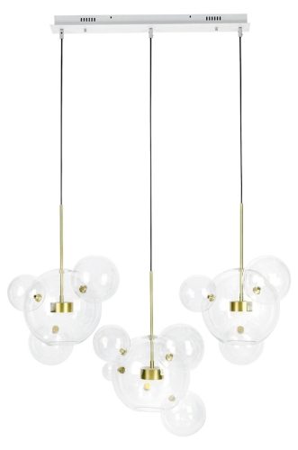 King Home Capri Line 3 Üveg Függőlámpa Arany LED