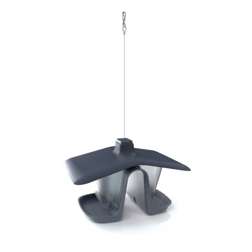 Birdyfeed Double Kétkamrás Madáretető Szürke Kőhatású 280mm