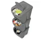   Sortibox 3 Darabos Szelektív Hulladékgyűjtő Rendszer Szett 3x25l Lapos Kőszürke