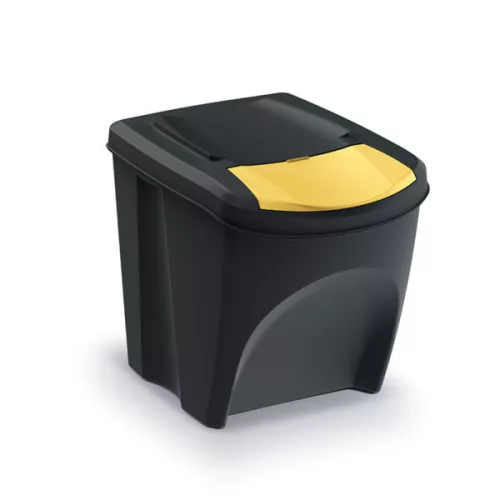 Sortibox 3 Darabos Szelektív Hulladékgyűjtő Rendszer Szett 3x25l Lapos Kőszürke