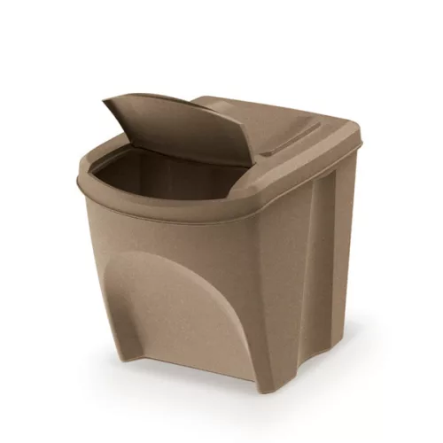 Sortibox ECO Wood 3 Darabos Szelektív Hulladékgyűjtő Rendszer 3x25l Natúr-Eco