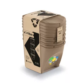   Sortibox 4 Darabos Szelektív Hulladékgyűjtő Rendszer Szett 4x25l Natúr-Eco