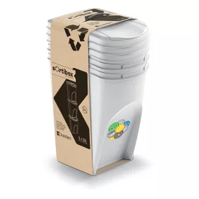   Sortibox 3 Darabos Szelektív Hulladékgyűjtő Rendszer Szett 3x35l Szürke
