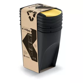   Sortibox 3 Darabos Szelektív Hulladékgyűjtő Rendszer Szett 3x35l Fekete