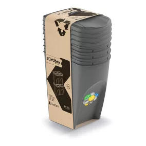   Sortibox 4 Darabos Szelektív Hulladékgyűjtő Rendszer Szett 4x35l Kőszürke